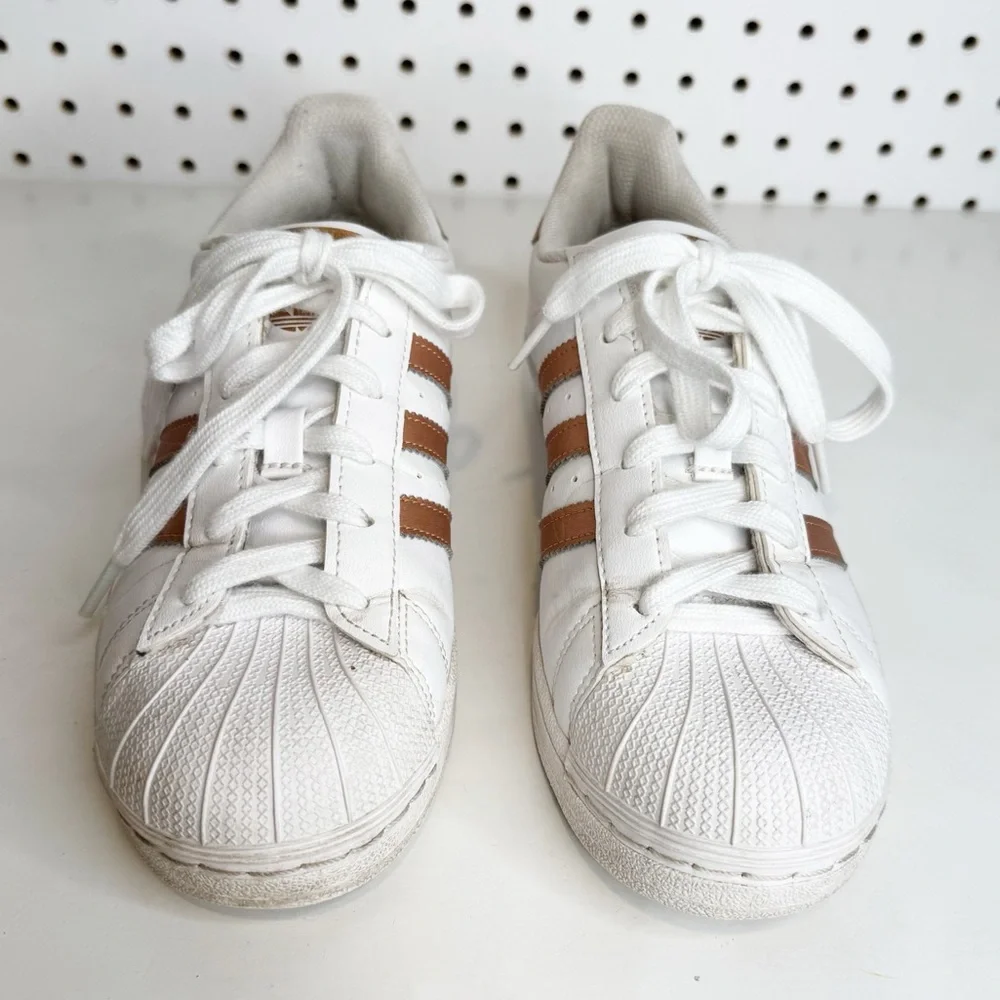 Adidas Originals‎ | Superstar White Copper Sneakers — Shell Toe Shoes Sz. 6